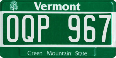 VT license plate OQP967