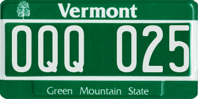 VT license plate OQQ025