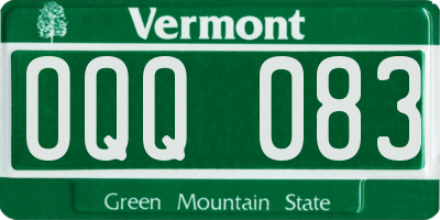 VT license plate OQQ083