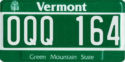 VT license plate OQQ164