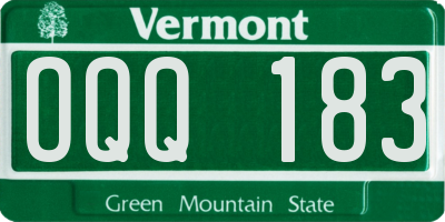 VT license plate OQQ183