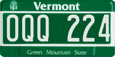 VT license plate OQQ224