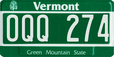 VT license plate OQQ274