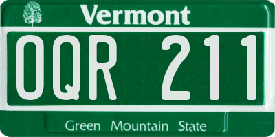 VT license plate OQR211
