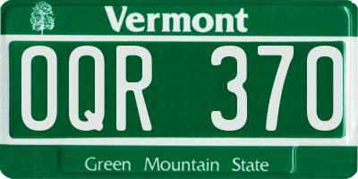 VT license plate OQR370