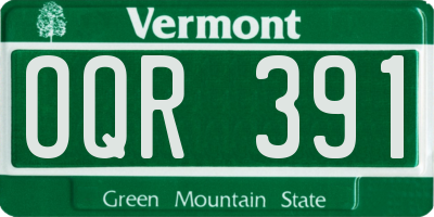 VT license plate OQR391
