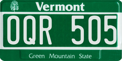 VT license plate OQR505