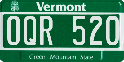VT license plate OQR520