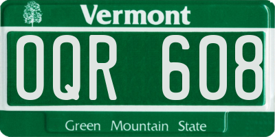 VT license plate OQR608