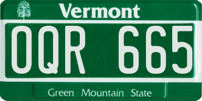 VT license plate OQR665