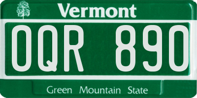 VT license plate OQR890