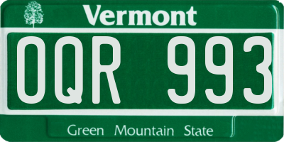 VT license plate OQR993