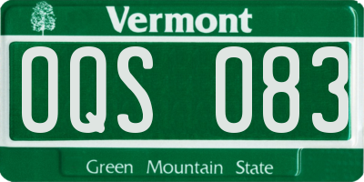 VT license plate OQS083