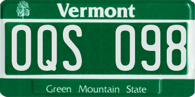 VT license plate OQS098
