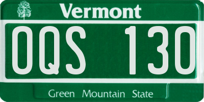 VT license plate OQS130