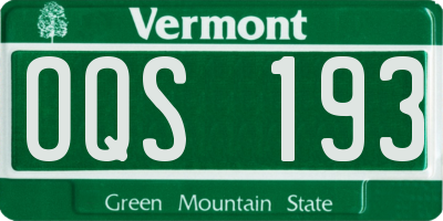 VT license plate OQS193