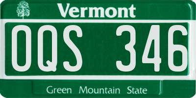 VT license plate OQS346