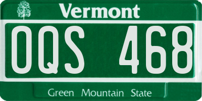 VT license plate OQS468