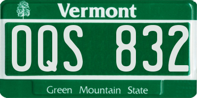 VT license plate OQS832