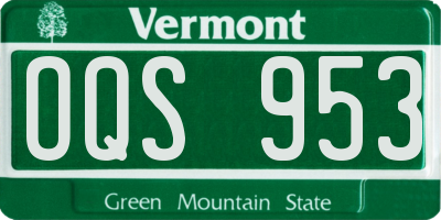 VT license plate OQS953
