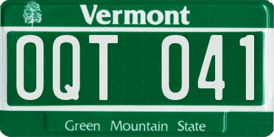 VT license plate OQT041