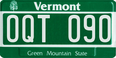 VT license plate OQT090