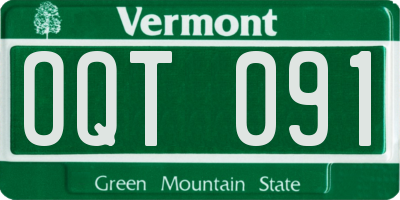 VT license plate OQT091