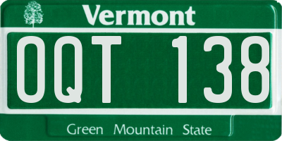 VT license plate OQT138