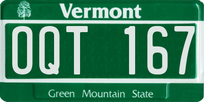 VT license plate OQT167