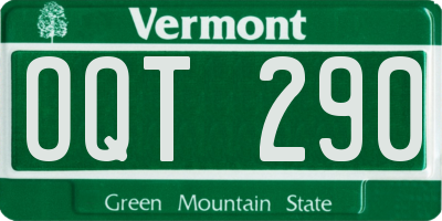 VT license plate OQT290