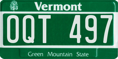 VT license plate OQT497