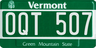 VT license plate OQT507