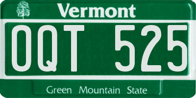 VT license plate OQT525