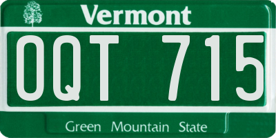 VT license plate OQT715