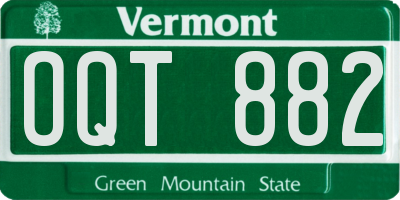 VT license plate OQT882