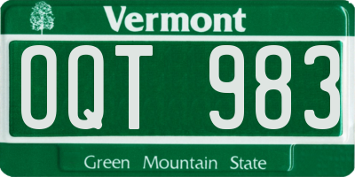 VT license plate OQT983