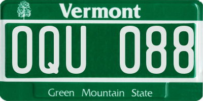 VT license plate OQU088