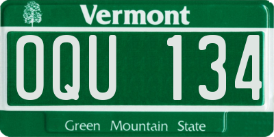 VT license plate OQU134