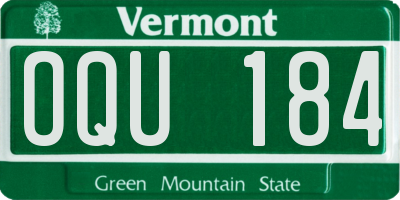 VT license plate OQU184