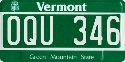 VT license plate OQU346