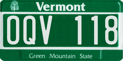 VT license plate OQV118