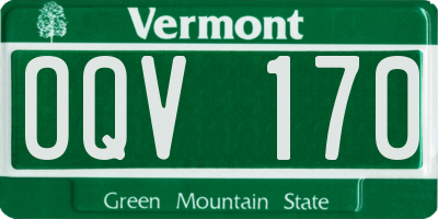 VT license plate OQV170