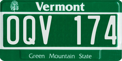 VT license plate OQV174