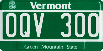 VT license plate OQV300