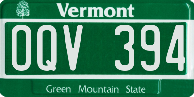 VT license plate OQV394