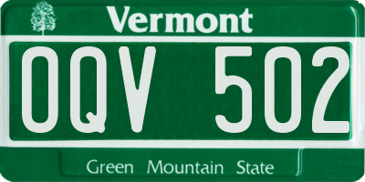 VT license plate OQV502