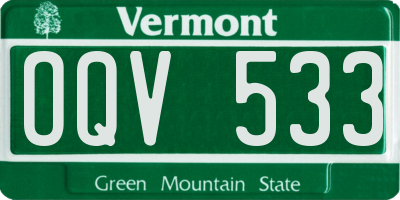 VT license plate OQV533