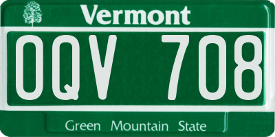 VT license plate OQV708