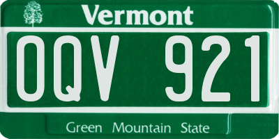 VT license plate OQV921