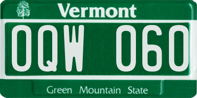 VT license plate OQW060